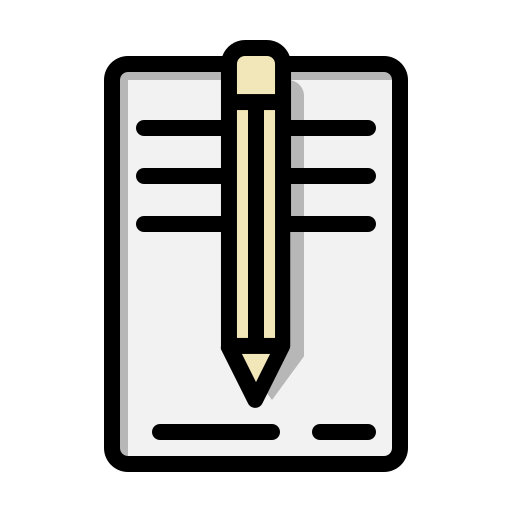 lápiz y libro icono gratis