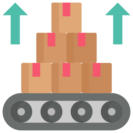 producción en masa icono gratis