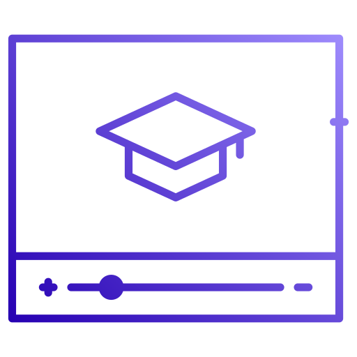 aprendizaje en vídeo icono gratis