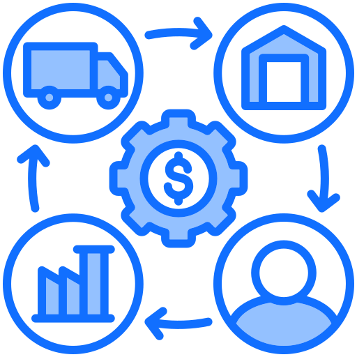 gestión de la cadena de suministro icono gratis