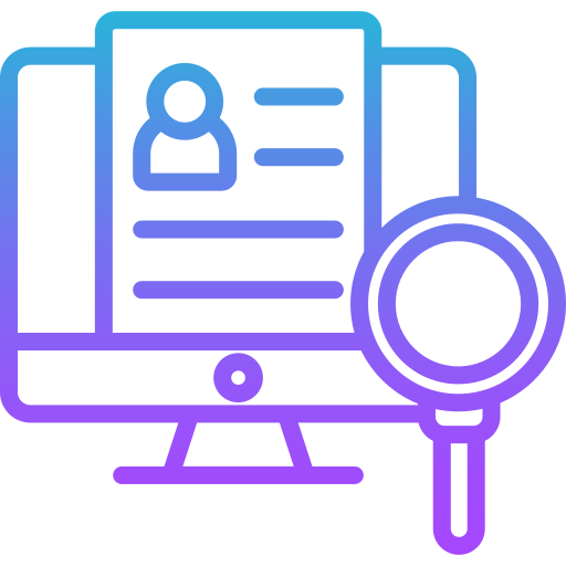 reclutamiento en línea icono gratis