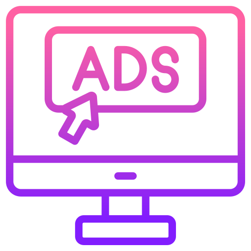 anuncios en línea icono gratis