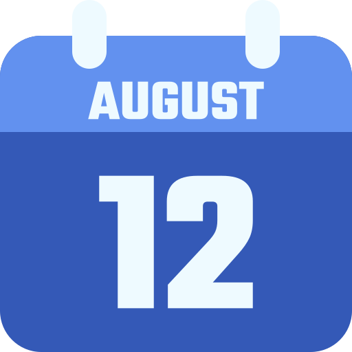 12 de agosto icono gratis