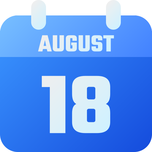 18 de agosto icono gratis