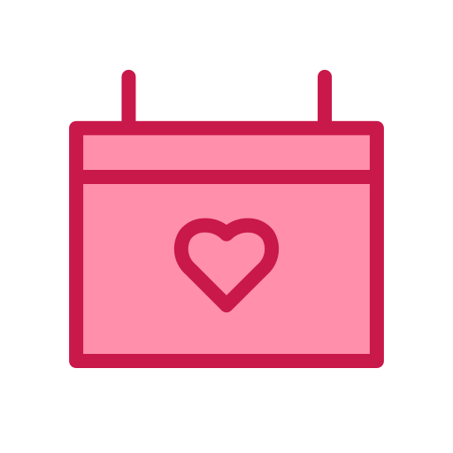 calendario de amor icono gratis