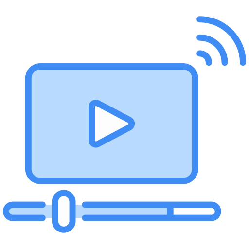 vídeo transmitido en vivo icono gratis