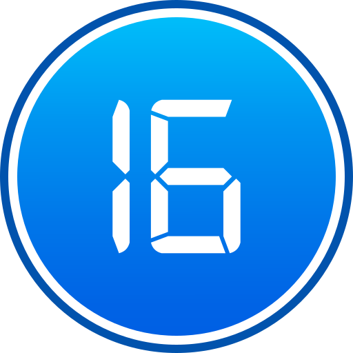 dieciséis icono gratis