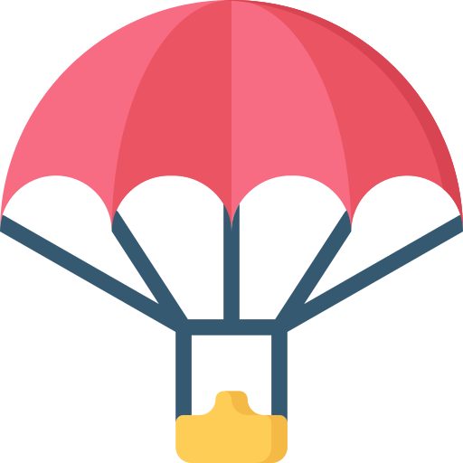 Parachuting Juicy Fish Flat icon