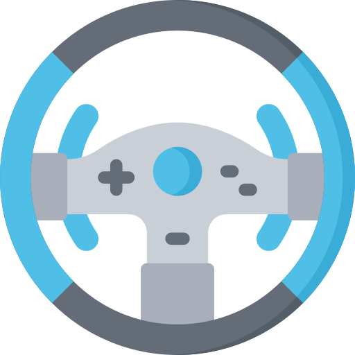 Steering wheel Juicy Fish Flat icon