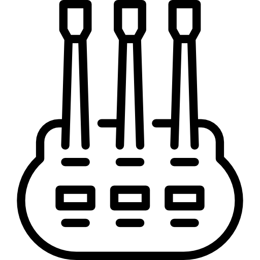 guitarra de cuello múltiple icono gratis