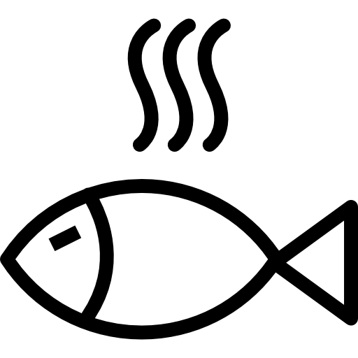 black and white cooked fish clip art