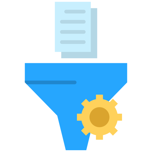 filtrado de datos icono gratis