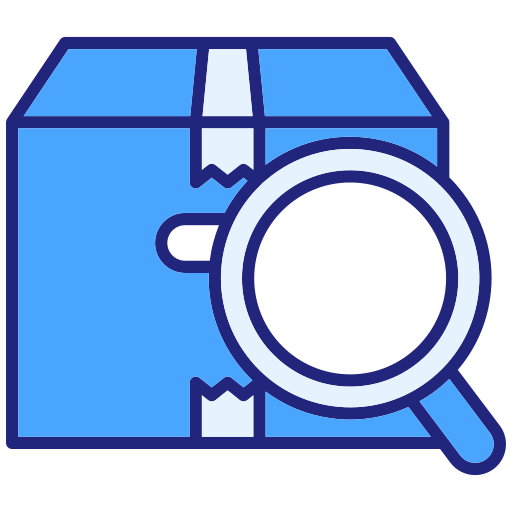 investigación de productos icono gratis