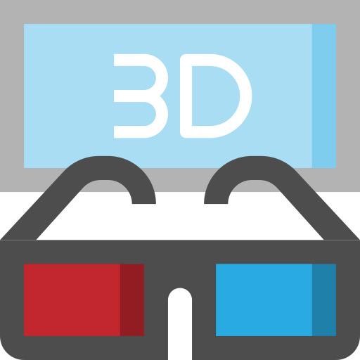 Película en 3d icono gratis