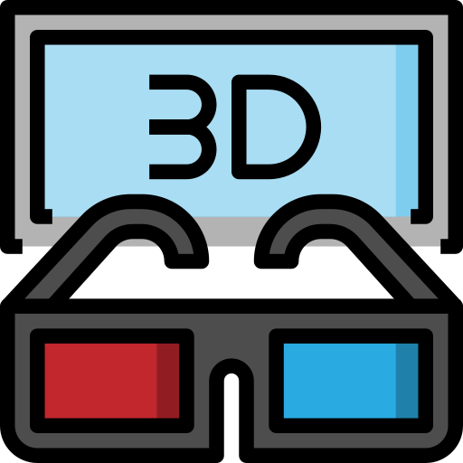 Película en 3d icono gratis