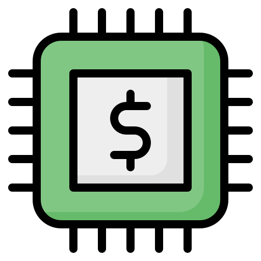 tecnología financiera icono gratis