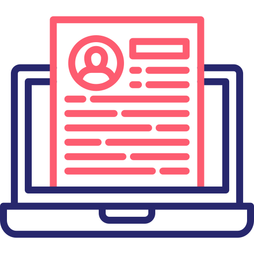 currículum en línea icono gratis