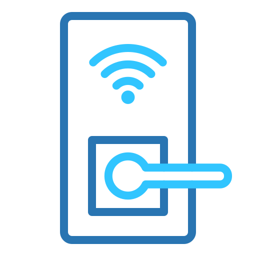 cerradura de puerta inteligente icono gratis