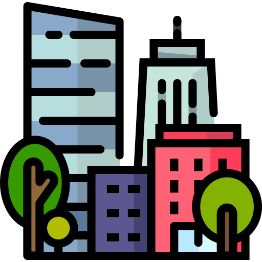 paisaje urbano icono gratis