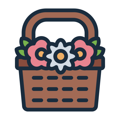 canasta de flores icono gratis