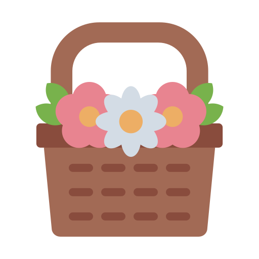 canasta de flores icono gratis