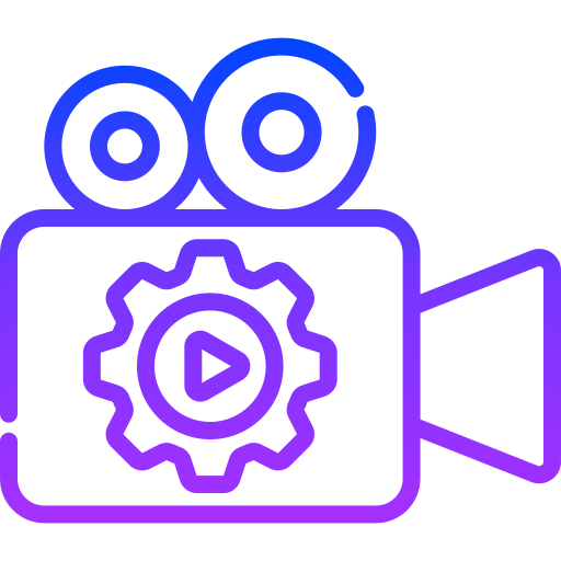 producción de vídeo icono gratis