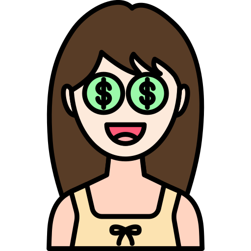 dollar dans les yeux Icône gratuit