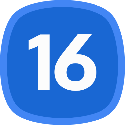 dieciséis icono gratis