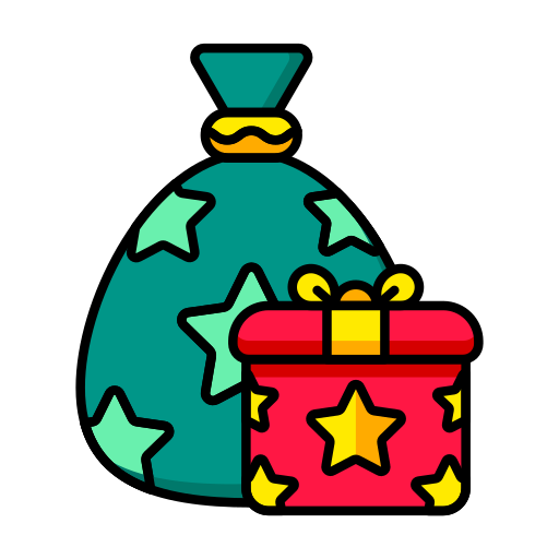 bolsa de regalo de navidad icono gratis