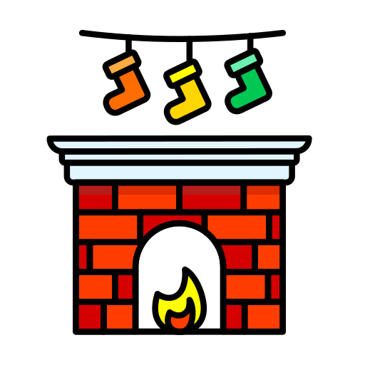 chimenea navideña icono gratis