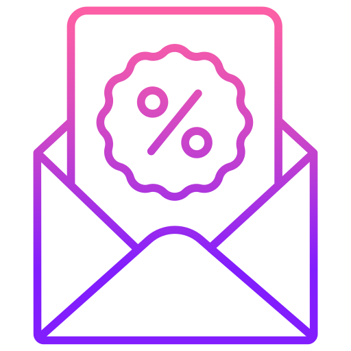 correo de descuento icono gratis