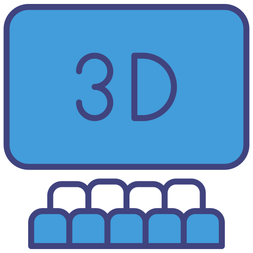 película 3d icono gratis