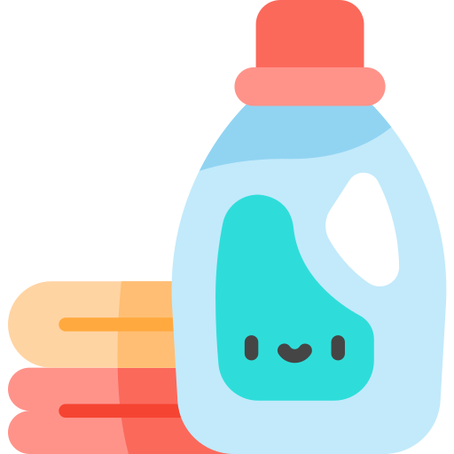Icono de Detergente de lavandería Kawaii Flat