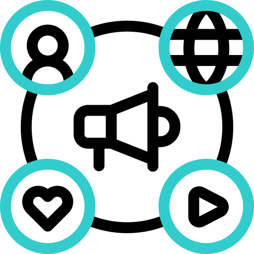 mercadeo social icono gratis