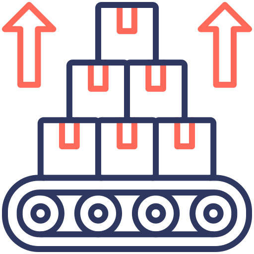 producción en masa icono gratis