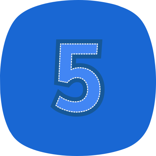 número 5 icono gratis