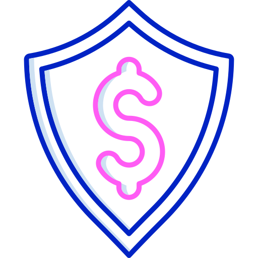 seguro de dinero icono gratis