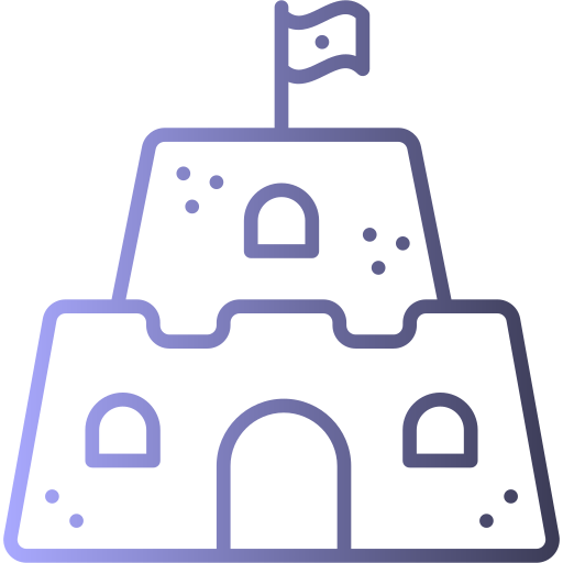 castillo de arena icono gratis