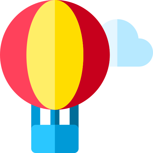 Hot air balloon Basic Rounded Flat icon