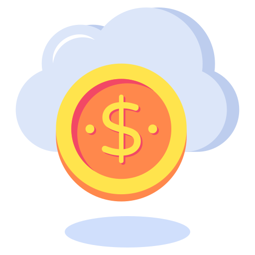 dinero en la nube icono gratis