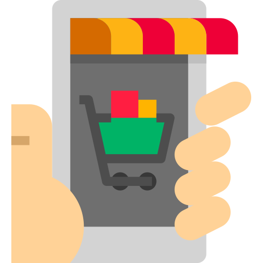 las compras en línea icono gratis