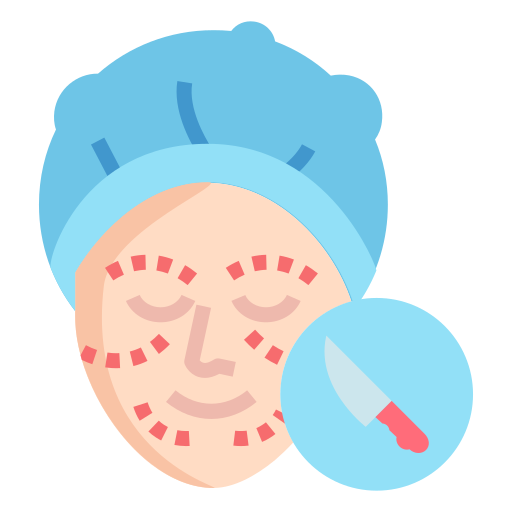 cirugía facial icono gratis