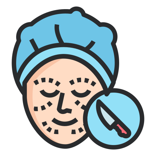 cirugía facial icono gratis