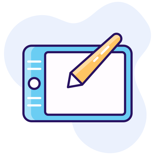 tableta con lápiz icono gratis