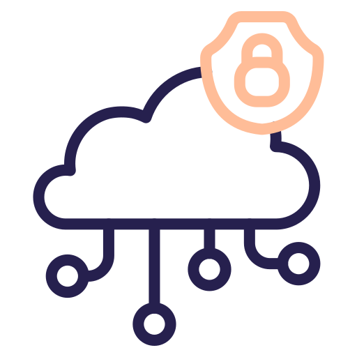 seguridad en la nube icono gratis