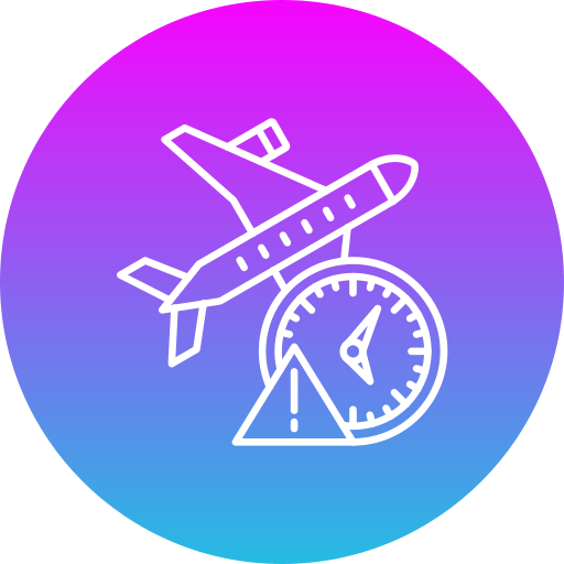 retraso de vuelo icono gratis