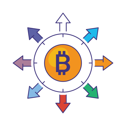 red bitcoin icono gratis