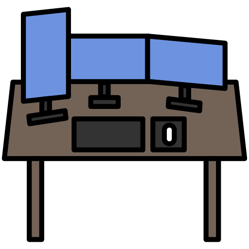 escritorio de mesa para computadora icono gratis