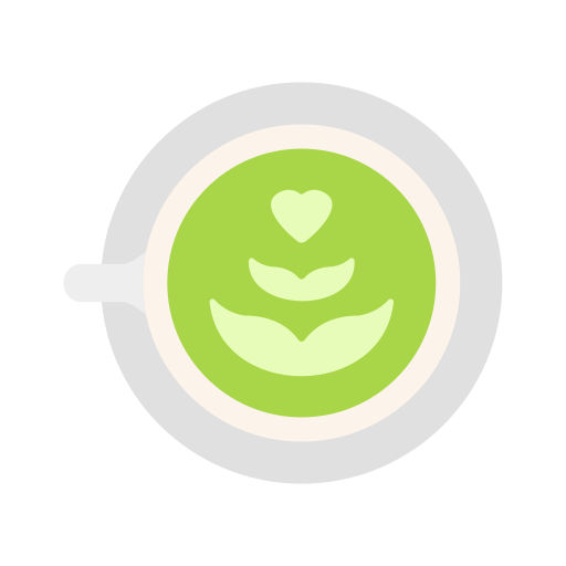 café con leche matcha icono gratis