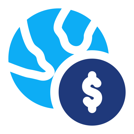 finanzas mundiales icono gratis